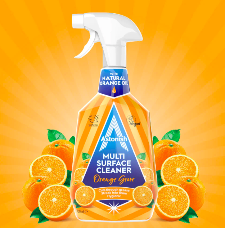 Універсальний очисник з олією апельсину Astonish multi surface cleaner orange grove, фото 1