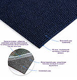 Самоклеючий теплий ковролін «Синій» 50×50 см для підлоги | Коврова вінілова плитка, миюча, водостійка, фото 10