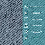 Самоклеючий теплий ковролін «Сірий» 50×50 см для підлоги | Коврова вінілова плитка, миюча, водостійка, фото 7