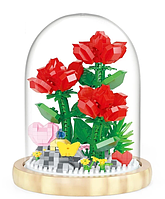 Конструктор "Квіти в колбі" 684 деталі/3D конструктор квіти/Квітка з конструктора.