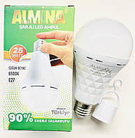 Лампочка з вбудованим акумулятором ALMINA DL ліхтар LED лампа 25W до 6 годни роботи