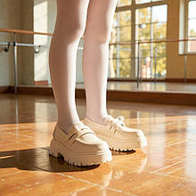 Дитячі святкові білі туфельки, ошатне взуття лофери для дівчаток із супінатором. Розмір: 31,38