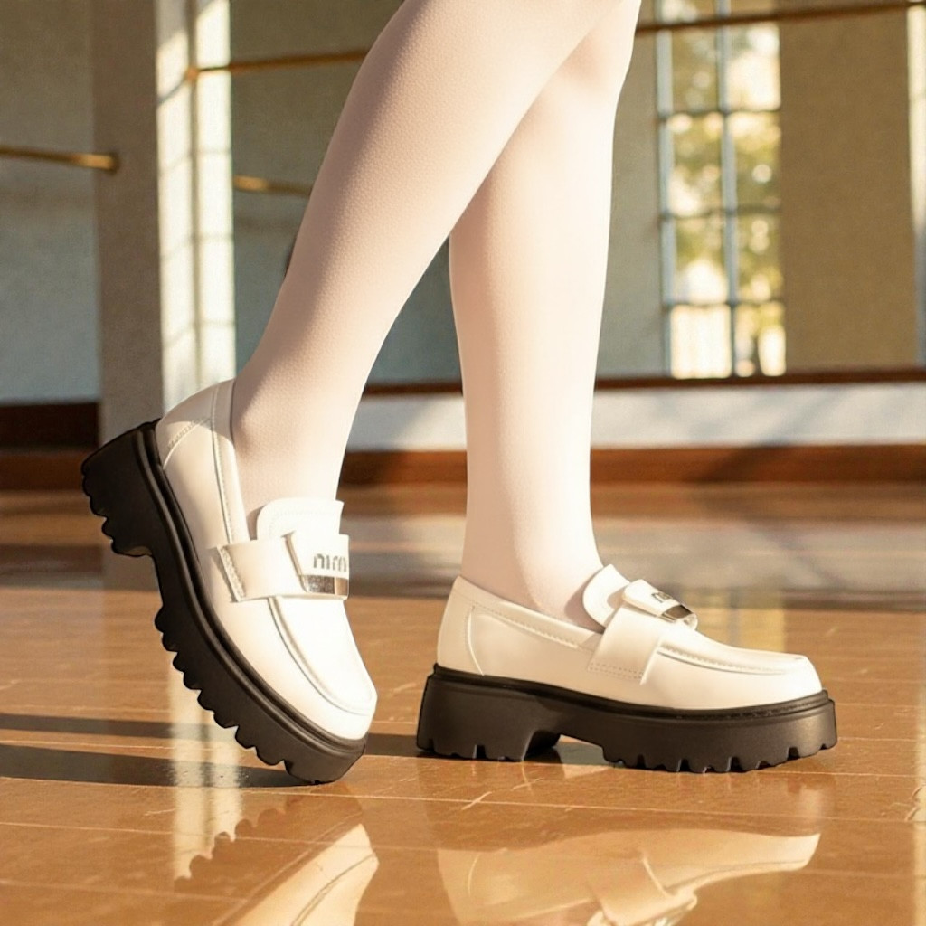 Дитячі білі святкові туфельки, лофери ошатне взуття для дівчаток із супінатором білі Розміри 38, фото 1