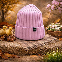 Шапка для дітей від 6 років, а також для підлітків та дорослих жінок 50-52 рожева