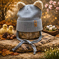 Красива дитяча 1-2 роки шапка весна осінь 46-48 розмір рубчик