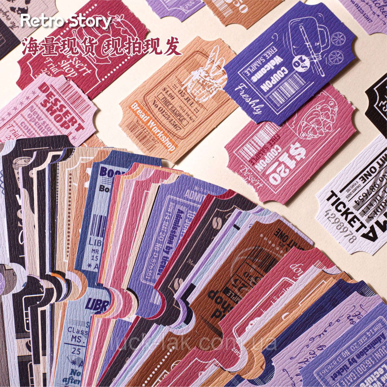 Мікс купонів, відривних квитків 3 кольори, фото 1