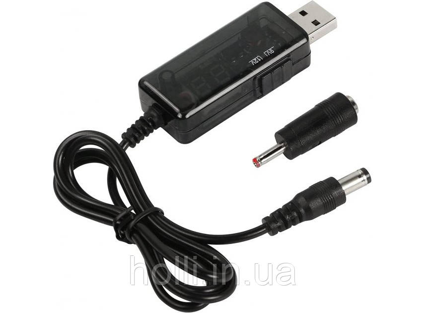 Кабель для світлодіодної стрічки RGB з 5 на 12 або 9 вольт, 5.5x2.1 перехідник 3.5х1.35 для RGB стрічки