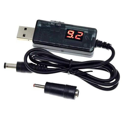 Кабель для світлодіодної стрічки RGB з 5 на 12 або 9 вольт, 5.5x2.1 перехідник 3.5х1.35 для RGB стрічки, фото 1