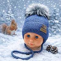 Дитяча шапка осінь зима розмір 40-44 3 6 9 місяців