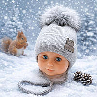 Дитяча шапка осінь зима розмір 40-44 3 6 9 місяців