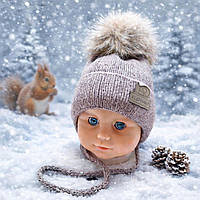 Дитяча шапка осінь зима розмір 40-44 3 6 9 місяців