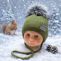 Дитяча шапка осінь зима розмір 40-44 3 6 9 місяців