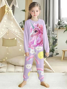 Піжама для дівчинки "Лавандовий єдиноріг і хмари"