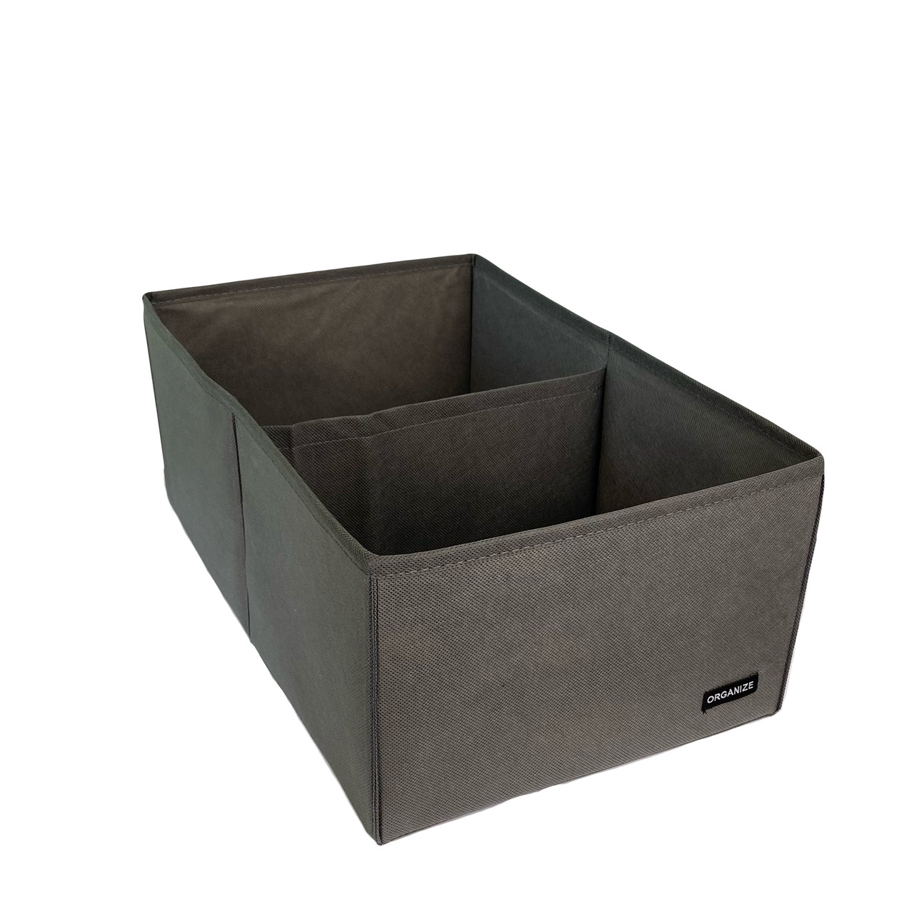 Короб ORGANIZE для вертикального зберігання на два відділи 40*25*16 см (сірий), фото 1