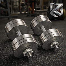 Гантелі набірні 2 по 22 кг металеві без покриття Kachai Zelezo Iron Pro