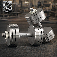 Гантелі набірні 2 по 20 кг металеві без покриття Kachai Zelezo Iron Pro