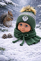 Красива дитяча шапочка + шарф Польща 44-46 6-18 місяців розмір супер якість