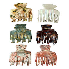 Крабі для волосся оптом 5.5*4.5 см пластик 12 шт./пач. ФРАНЦУЗЬКИЙ ПЛАСТИК