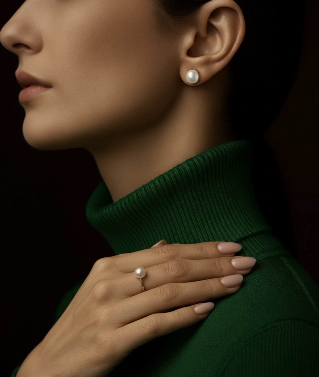 Срібний комплект прикрас з натуральною перлиною — елегантна класика, що підкреслює витонченість і стиль 🤍✨, фото 1