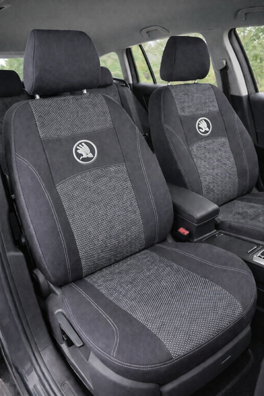 Автомобільні чохли Skoda Fabia 3 (Шкоду Фабія 3) 2014-, роздільна спинка, модельні, фото 1