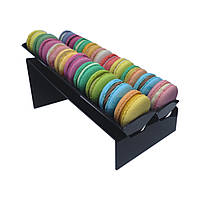 Чорна підставка для макарон 2 віділення