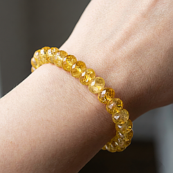 Цитрин грановані ронделі Ø10х6 браслет, 0576ТЦ