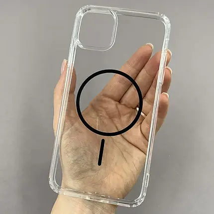 Чохол для iPhone 11 Pro прозорий чохол з чорним MagSafe на айфон 11 про w01k, фото 1