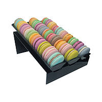 Чорна підставка для макарон на 3 віділення