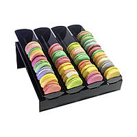 Чорна підставка для макарон на 4 віділення