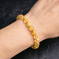 Цитрин гранований Ø8 браслет, 0579ТЦ