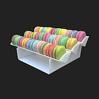 Біла горизонтальна підставка для макарон на 3 віділення