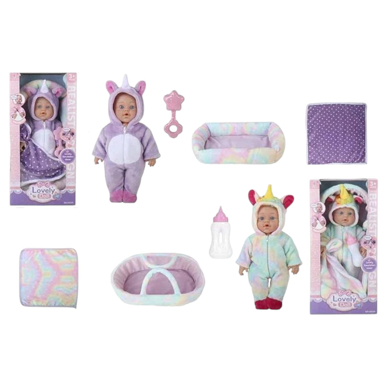 Пупс реалістичний (2 види, висота 28 см, пластиковий, імітація скляних очей, кокон, в коробці) 60339 T-AL