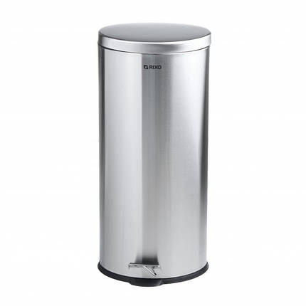 Відро для сміття з педаллю 30 л Срібне відро для сміття Відро з відкидною кришкою Велике відро для сміття Урна з педаллю, фото 1