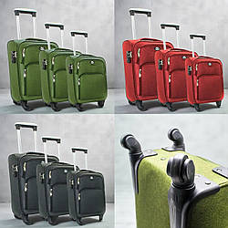 Набір валіз на колесах 3 штуки, комплект валіз 3шт текстиль