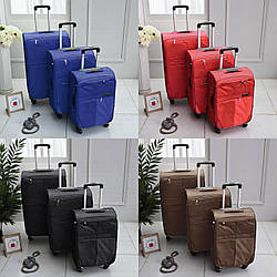 Набір валізи 3 штуки в 1, комплект дорожніх тканинних валіз з 3х шт на 4х колесах