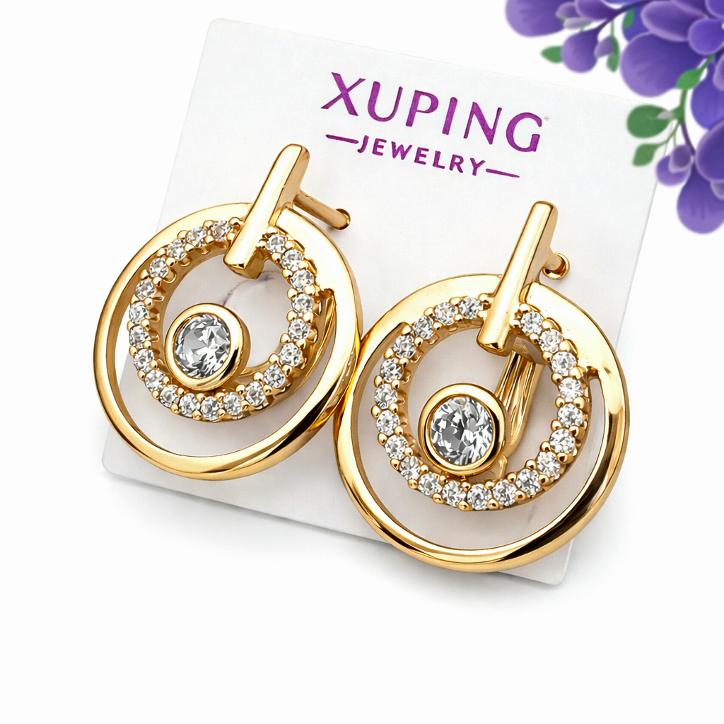 Сережки Xuping Jewelry довжина 1.9см ширина 1.6см медичне золото позолота 18К с1602