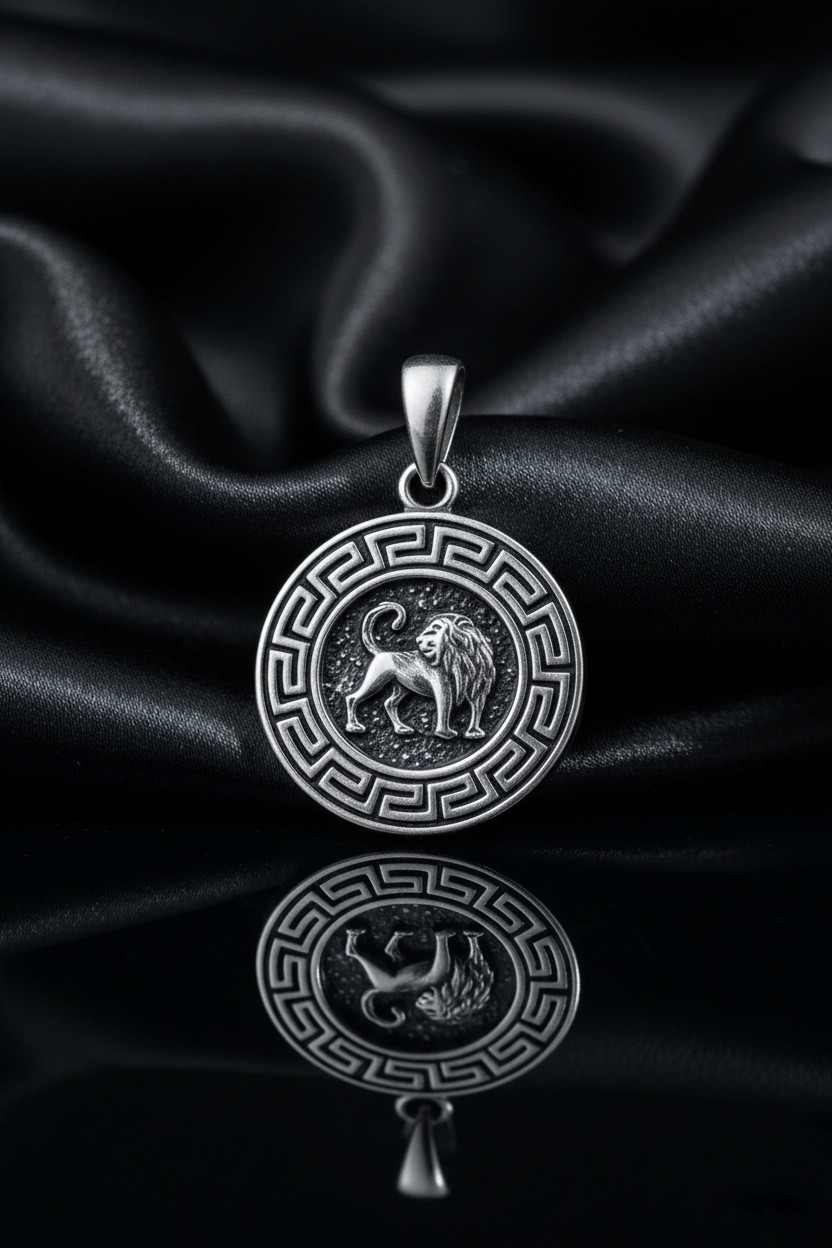 Срібна підвіска "Лев" чернена, фото 1