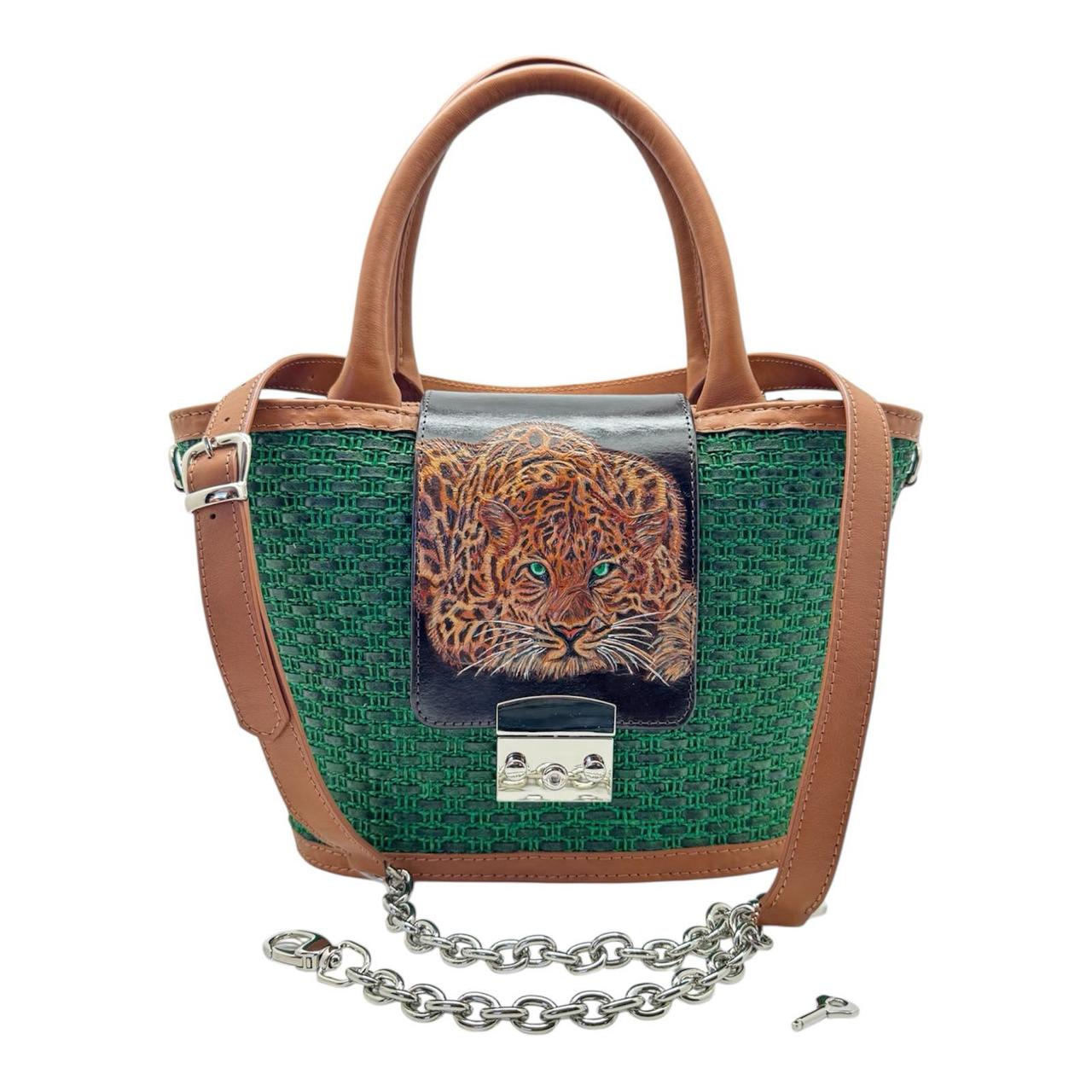 Сумка-кошик "Леопард" із натуральної шкіри Silver Taurus 7909., фото 1