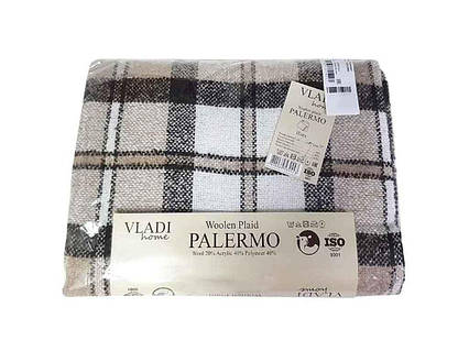 Плед 140*200 Palermo CROCUS білий-піс-каст ТМ VLADI  1080513  dmx