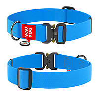 Ошейник для собак водостойкий Waudog Waterproof с QR паспортом/металлическая пряжка-фастекс 40 мм х 46-70 см Голубой (28012 Col)