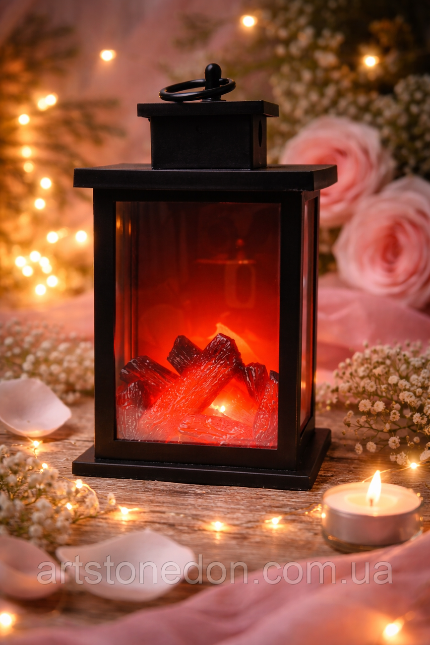 LED-ліхтар з ефектом живого вогню TH-797, 25×14×14 см, фото 1