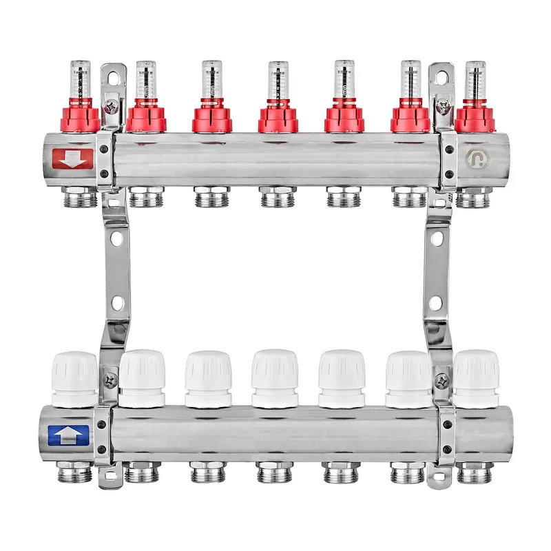 Колекторний блок з витратомірами EUROPRODUCT EP.B3110-07-1 «x7 (корп. латунь) (EP6195)