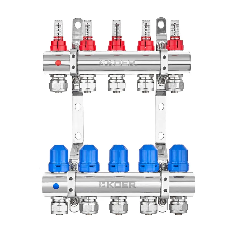 Колекторний блок із витратомірами та євроконусами Koer KR.1210-5 — 1"x5 WAYS (KR5267)