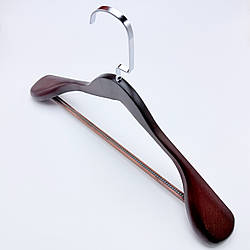 Дерев’яна вішалка для одягу з антиковзкою перекладиною, 435 мм