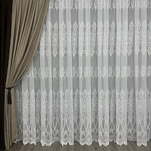 Тюль льон з вишивкою №6159 білий