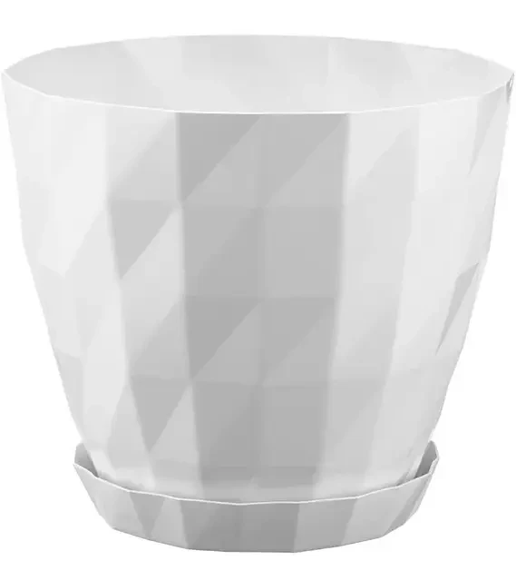 Вазон CRYSTAL з підставкою 1,85л., біло-сірий