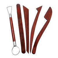 Набір інструментів для ліплення з полімерної глини, 5шт, двосторонні, дерево