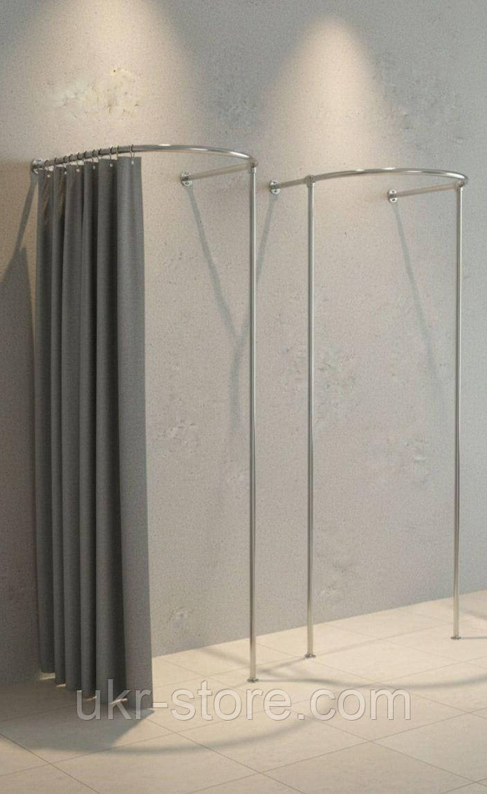 Примірочна напівкругла з упором 120×80 см, висота 200 см — для магазинів одягу, фото 1