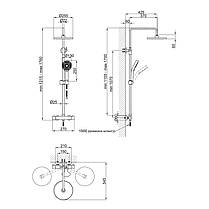 Душова система універсальна Qtap Sloup термостатична на два споживачі QTSL57103ONC Chrome, фото 2