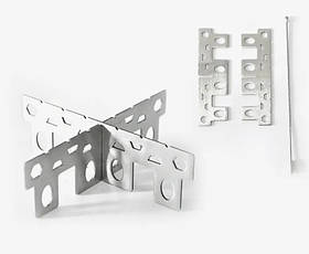 Туристична підставка D1 — кронштейн для спиртівки та спиртової пальника, 2 пластини, похідна міні-підставка KT7006411